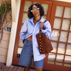 Madewell Bags Madewell Essntials Suede Stud Bucket Bag Poshmark